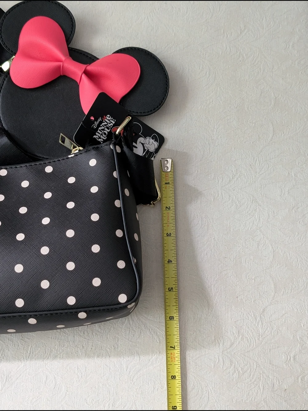 Bioworld Disney Minnie Mouse Polka Dot Small Crossbody Bag w Coin Purse Pink